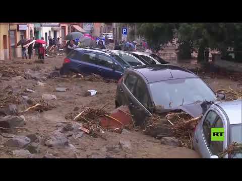فيضانات عارمة تغمر جزيرة سردينيا في إيطاليا