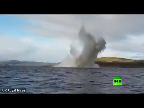 البحرية البريطانية تنشر فيديو لتفجير قنبلة من الحرب العالمية الثانية