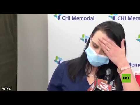 شاهد ممرضة أميركية تفقد وعيها عقب تلقيها لقاح كورونا